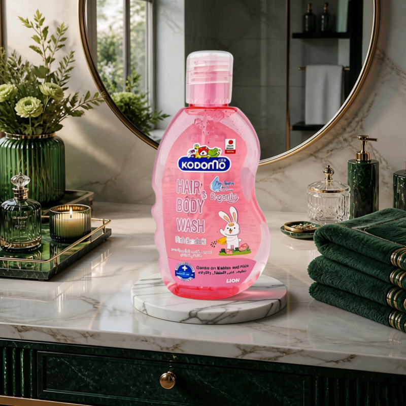 Kodomo Hair & Body Wash Pink Hanabaki 200 ml